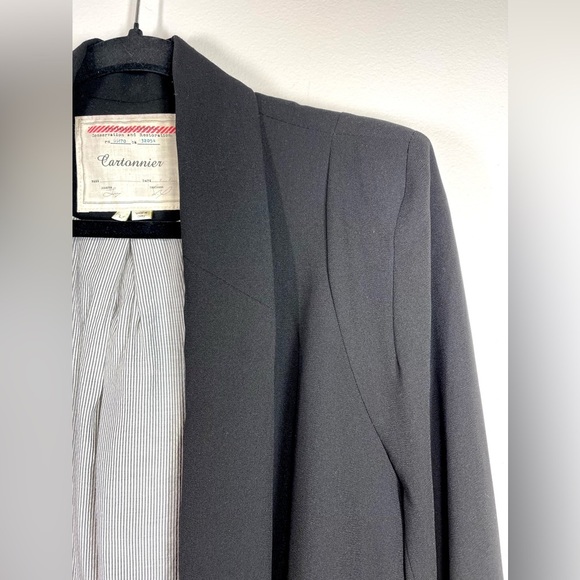 Cartonnier Women’s Black Single Breasted Open Front Blazer Size Large - Picture 5 of 9